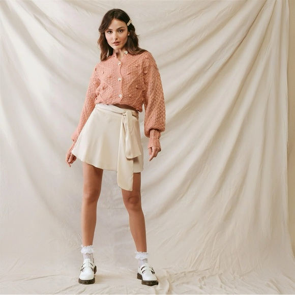 Le Lis Iris Satin Wrap Mini Skirt - Picture 4 of 12